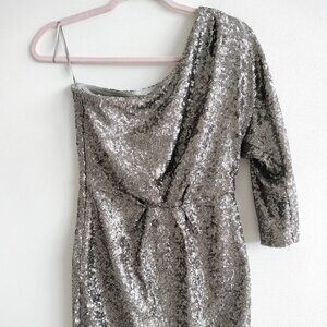 Trina Turk One-Shoulder Sequin Mini Dress - Size 0
